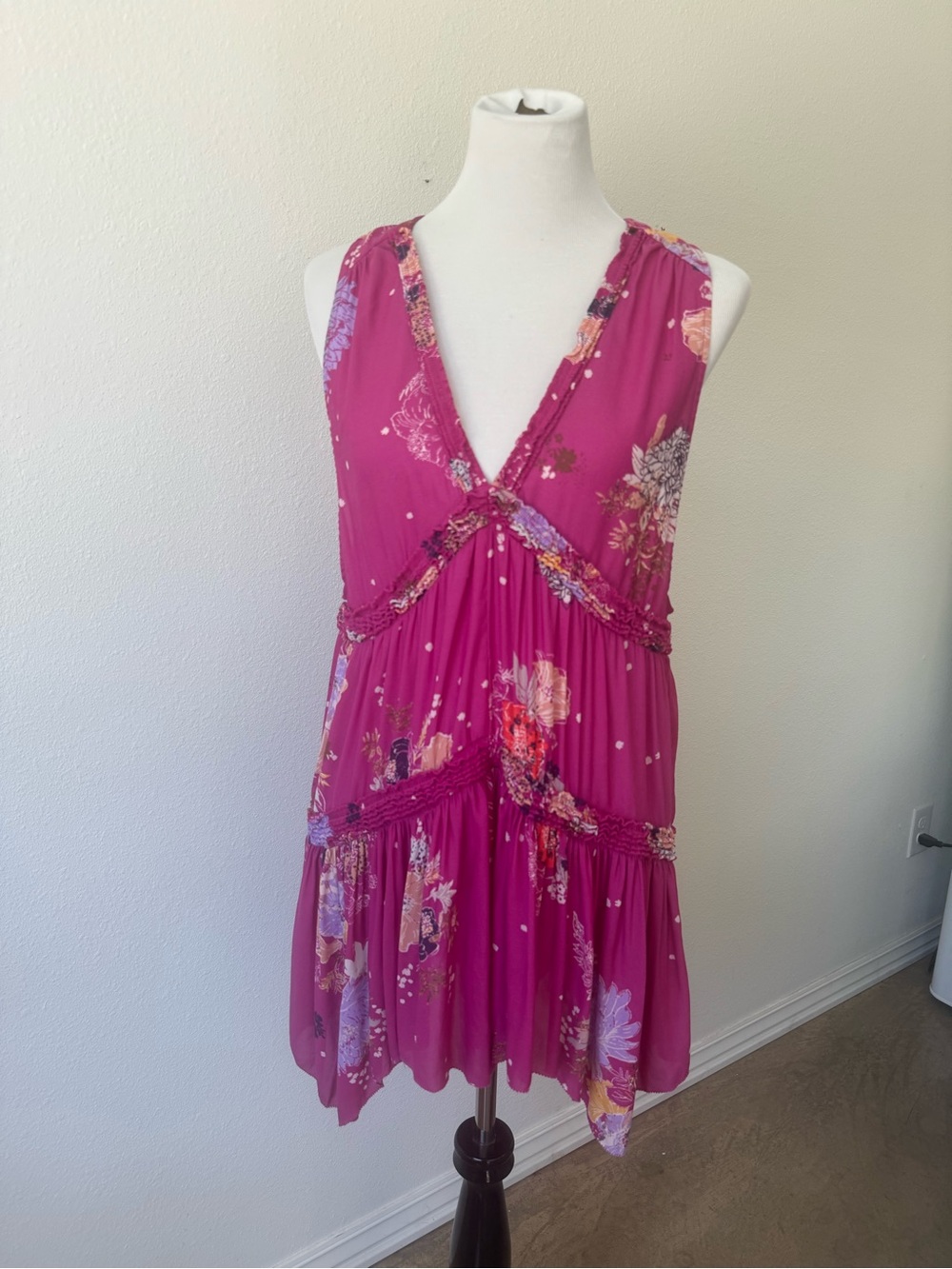 Free People Pink Floral Beach Cover-Up